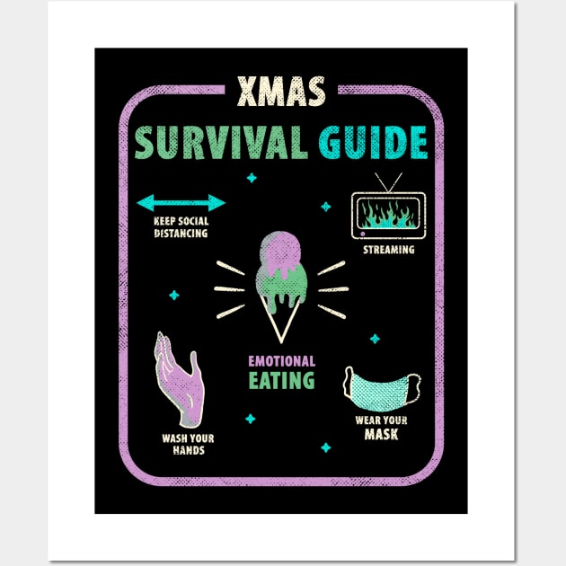 Chrismas Survival Guide / 2020 funny quote vintage design Wall Art by leepianti